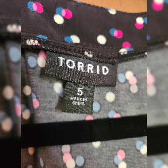 Torrid Black Dot Studio Knit Wrap Dress - Picture 5 of 5